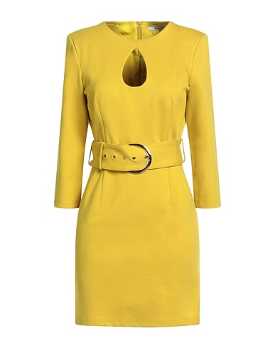 GAUDÌ Sheath dress Lime green 57% Viscose, 40% Polyamide, 3% Elastane