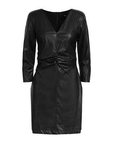 HANITA Short dress Black 95% Polyester, 5% Elastane, Polyurethane