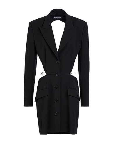 DONDUP Blazer dress Black 47% Polyamide, 42% Cotton, 11% Elastane