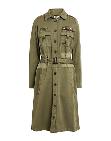 AERONAUTICA MILITARE Midi dress CRISTIANO DI THIENE Military green 98% Cotton, 2% Elastane