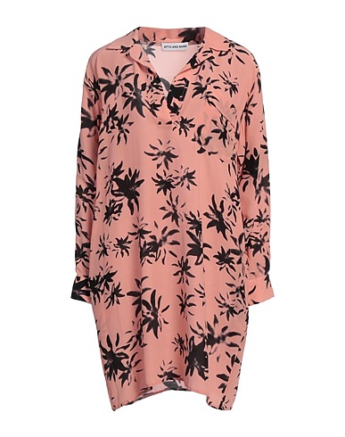 ATTIC AND BARN Short dress Salmon pink 68% Viscose, 32% Silk