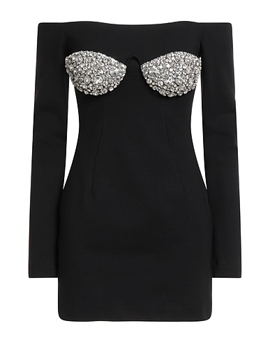 AREA Sheath dress Black 67% Rayon, 28% Nylon, 5% Elastane