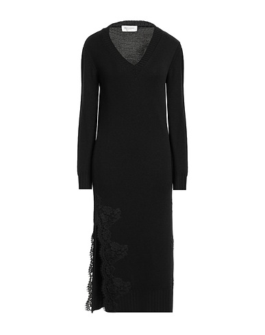 ERMANNO FIRENZE Vestito midi Nero 100% Lana, Cotone, Poliammide