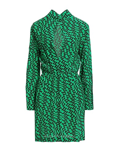 ATTIC AND BARN Short dress Green 68% Viscose, 32% Silk