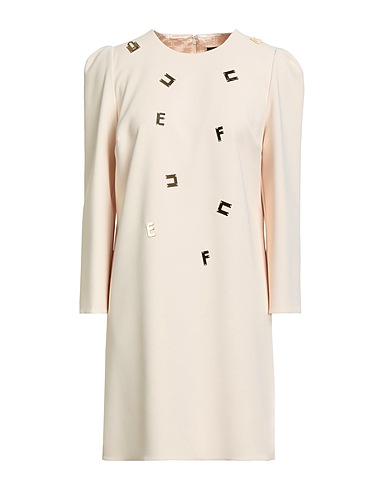 ELISABETTA FRANCHI Short dress Cream 96% Polyester, 4% Elastane