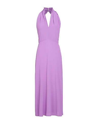 SEMICOUTURE Long dress Lilac 65% Acetate, 35% Silk