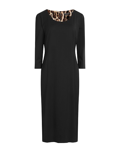 DOLCE&GABBANA Midi dress Black 97% Virgin Wool, 3% Elastane