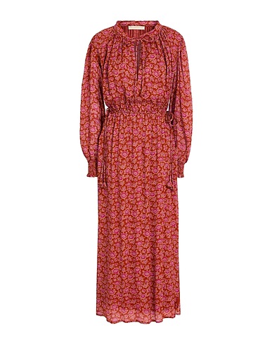 VANESSA BRUNO Long dress Rust 60% Viscose, 40% Silk
