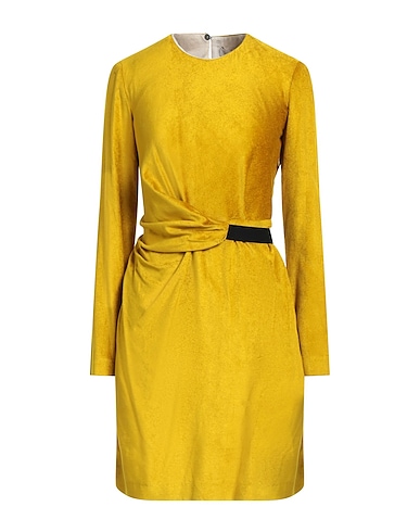TELA Vestito corto Senape 100% Viscosa