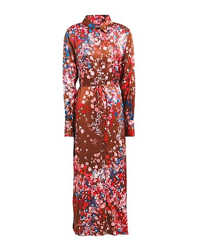 ROBERT FRIEDMAN Long dress Brown 94% Viscose, 6% Elastane