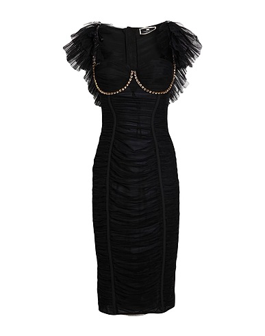 ELISABETTA FRANCHI Midi dress Black 100% Polyamide, Elastane, Polyurethane