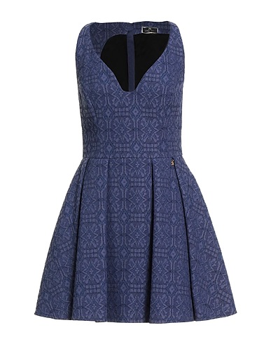 ELISABETTA FRANCHI Short dress Blue 40% Cotton, 30% Viscose, 30% Polyamide