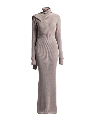 AYA MUSE Elegant dress Taupe 72% Cotton, 28% Polyamide