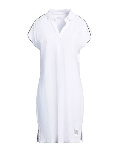 EA7 Short dress White 96% Cotton, 4% Elastane