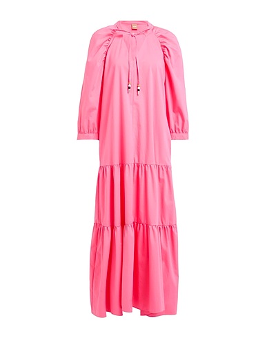 BOSS Midi dress Pink 63% Cotton, 32% Polyester, 5% Elastane