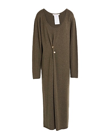 PHILOSOPHY di LORENZO SERAFINI Long dress Military green 55% Wool, 30% Silk, 15% Cashmere