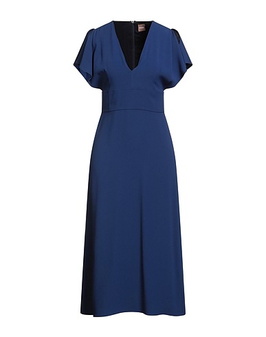 BOSS Midi dress Navy blue 72% Acetate, 28% Viscose