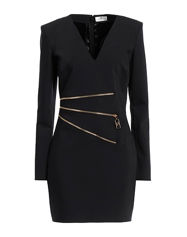 ELISABETTA FRANCHI Sheath dress Black 47% Viscose, 22% Cotton, 21% Polyamide, 10% Elastane