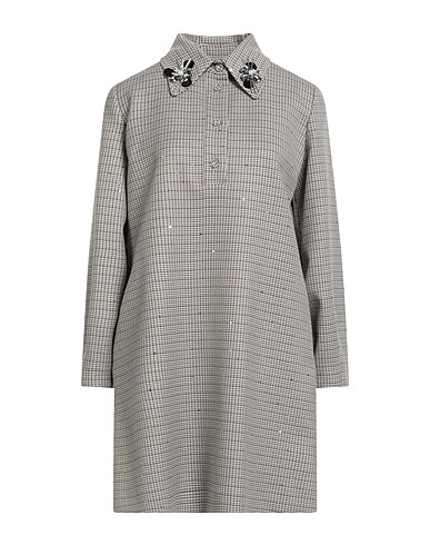 SHIRTAPORTER Shirt dress Khaki 65% Polyester, 32% Viscose, 3% Elastane