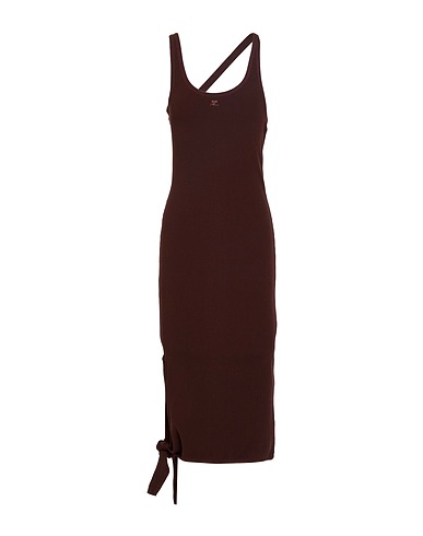 COURRÈGES Midi dress Chocolate brown 70% Viscose, 30% Polyester