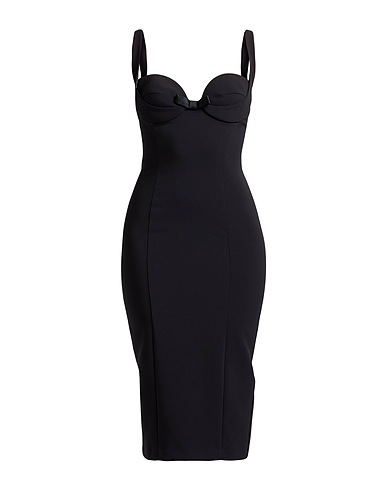 ELISABETTA FRANCHI Midi dress Black 95% Polyester, 5% Elastane