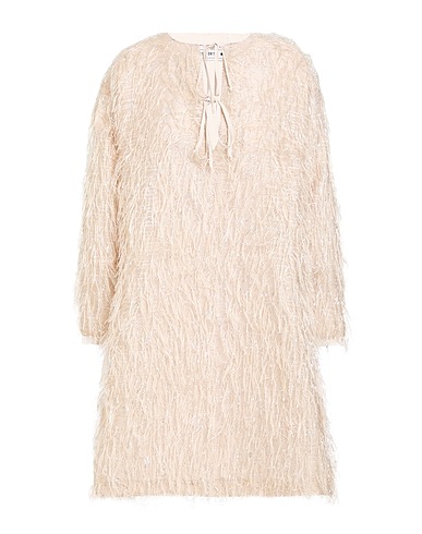 SHIRTAPORTER Short dress Beige 90% Polyester, 10% Lurex®