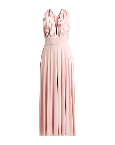 WHITE WISE Long dress Pink 92% Polyester, 8% Elastane