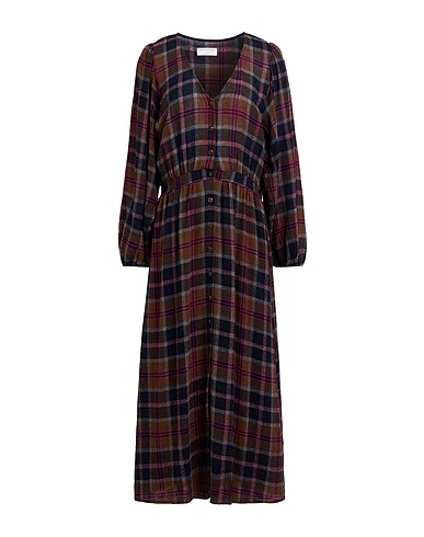 DES PETITS HAUTS Long dress Chocolate brown 69% Viscose, 30% Wool, 1% Polyester