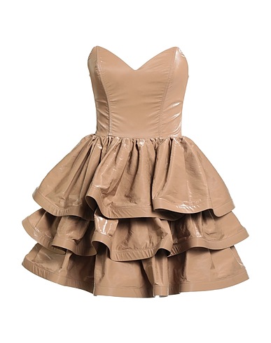 ELISABETTA FRANCHI Short dress Taupe 69% Viscose, 14% Polyester, 11% Cotton, 6% Metal