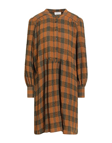 DES PETITS HAUTS Shirt dress Camel 68% Viscose, 29% Wool, 2% Polyamide, 1% Polyester