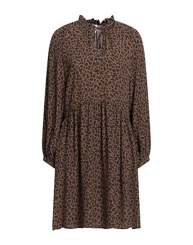 DES PETITS HAUTS Vestito corto Khaki 100% Viscosa