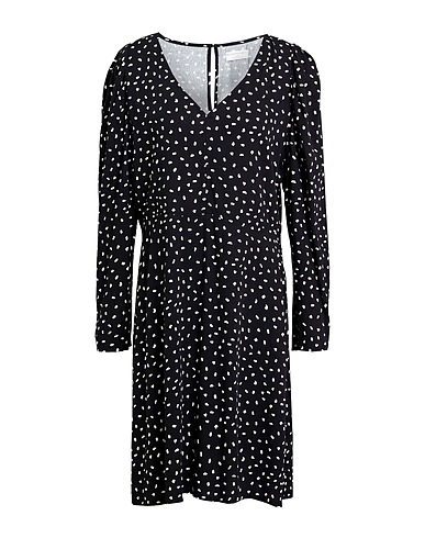DES PETITS HAUTS Kurzes Kleid Schwarz 100% Viskose