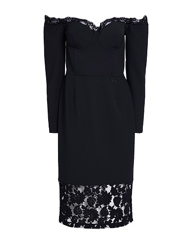 GAëLLE Paris Midi dress NOIR Black 85% Polyester, 15% Elastane, Polyamide, Cotton