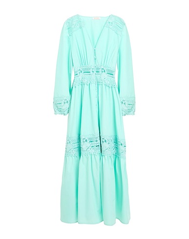 WHITE WISE Vestito chemisier Turchese 80% Poliestere, 20% Cotone