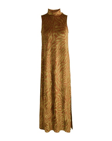 OTTOD'AME Midi dress Military green 82% Viscose, 17% Polyester, 1% Elastane