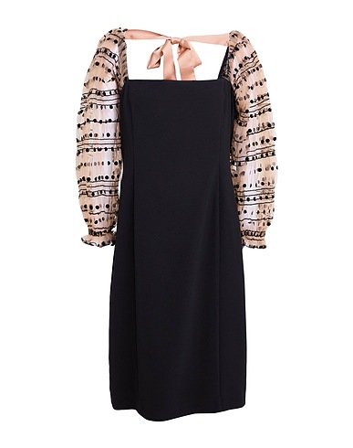 DOUBLE C Short dress Black 94% Polyester, 6% Elastane, Polyamide