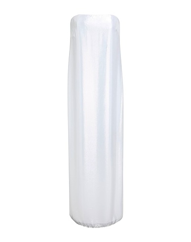 STAUD Long dress Silver 70% Silk, 30% Metal