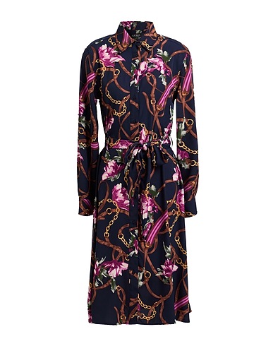 LAUREN RALPH LAUREN Midi dress Navy blue 100% Recycled polyester
