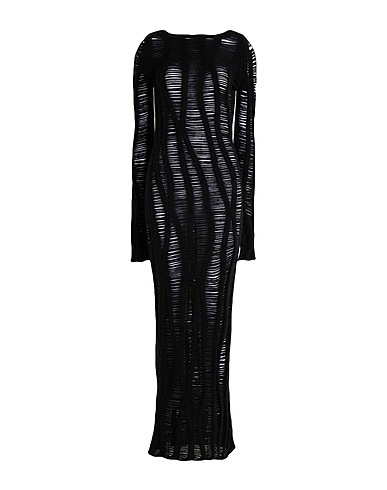 ISABEL BENENATO Long dress Black 52% Wool, 35% Camel wool, 13% Polyamide