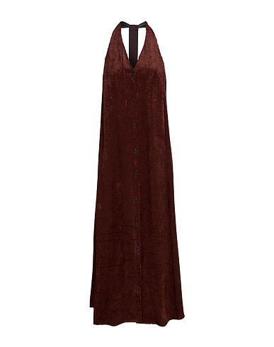 ALYSI Long dress CRÈME Chocolate brown 100% Viscose