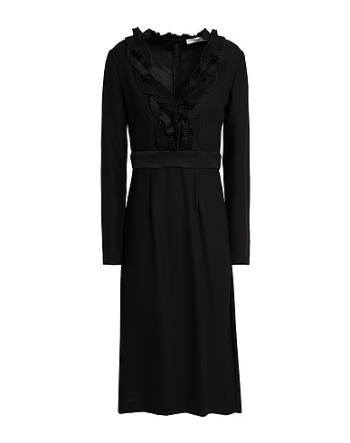 SUOLI Midi dress Black 64% Polyester, 33% Viscose, 3% Elastane