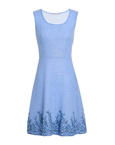ERMANNO SCERVINO Minivestido Azul pastel 67% Lana mohair, 30% Poliamida, 3% Lana, Viscosa, Algodón