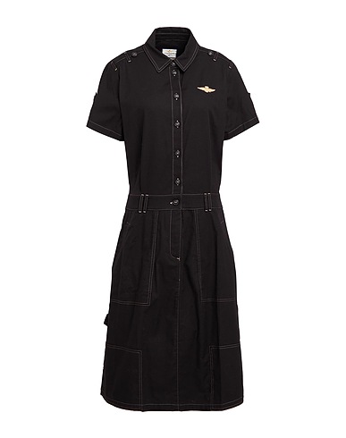 AERONAUTICA MILITARE Midi dress Black 100% Cotton
