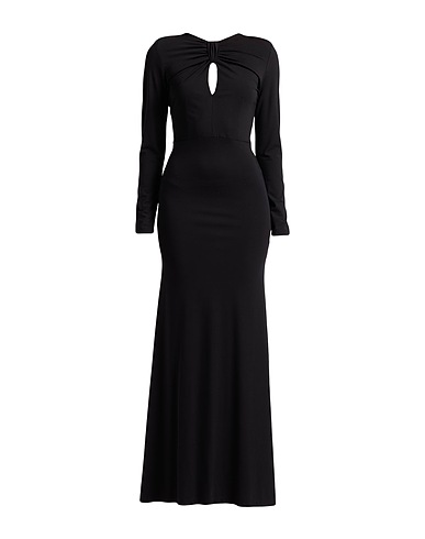 ACTUALEE Long dress Black 60% Rayon, 31% Nylon, 9% Elastane