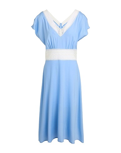 P.A.R.O.S.H. Midi dress Light blue 96% Silk, 4% Elastane