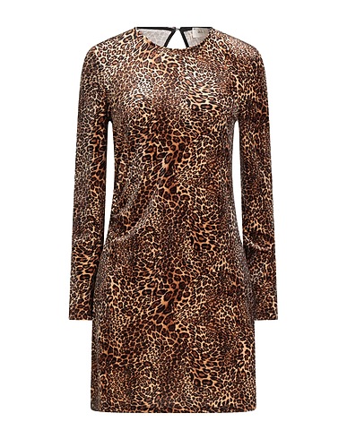 VICOLO Sheath dress Camel 92% Polyester, 8% Elastane