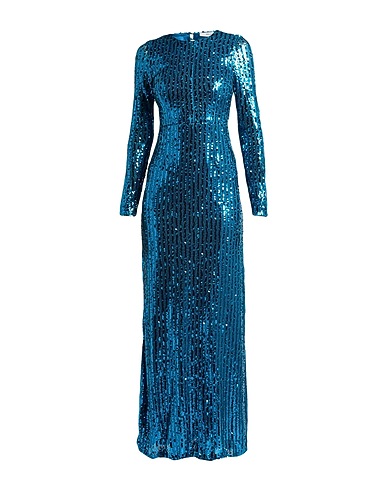 SUOLI Long dress Turquoise 97% Polyester, 3% Elastane