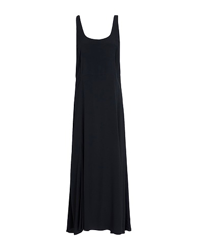 SEVENTY VENEZIA Long dress Black 65% Acetate, 35% Silk