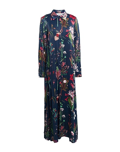 SHIRTAPORTER Midi dress Navy blue 100% Viscose
