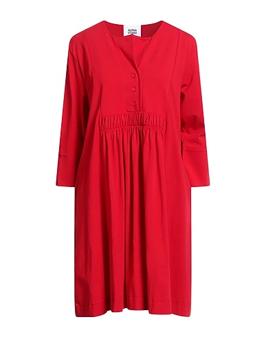 ALPHA STUDIO Vestito corto Rosso 95% Cotone, 5% Elastan